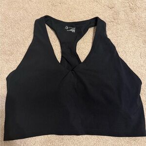aerie Black Racerback V-Front Cropped Tank
